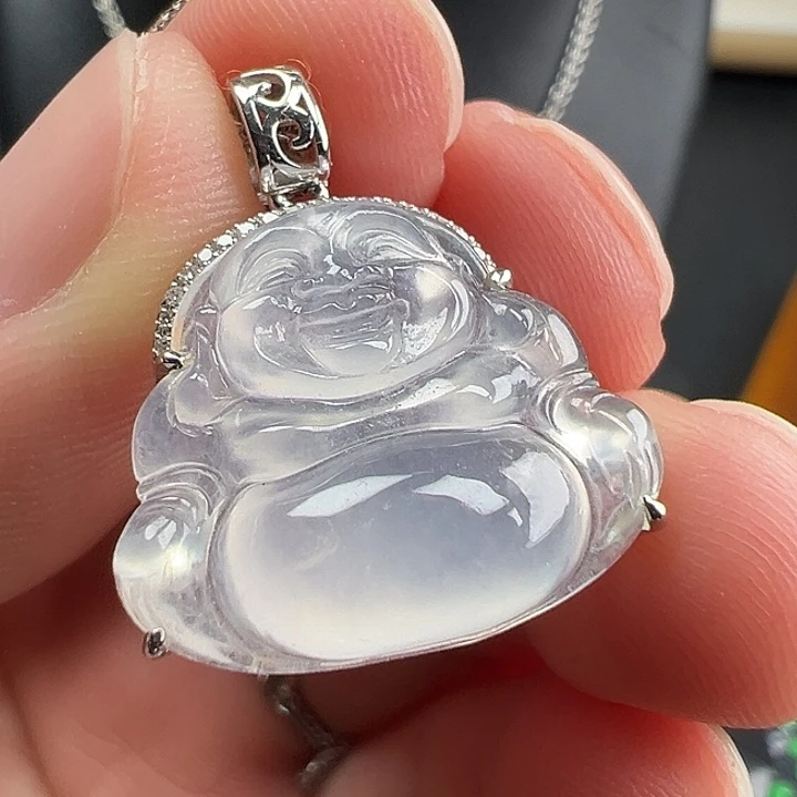 翡翠18K金镶嵌颈饰佛16.5