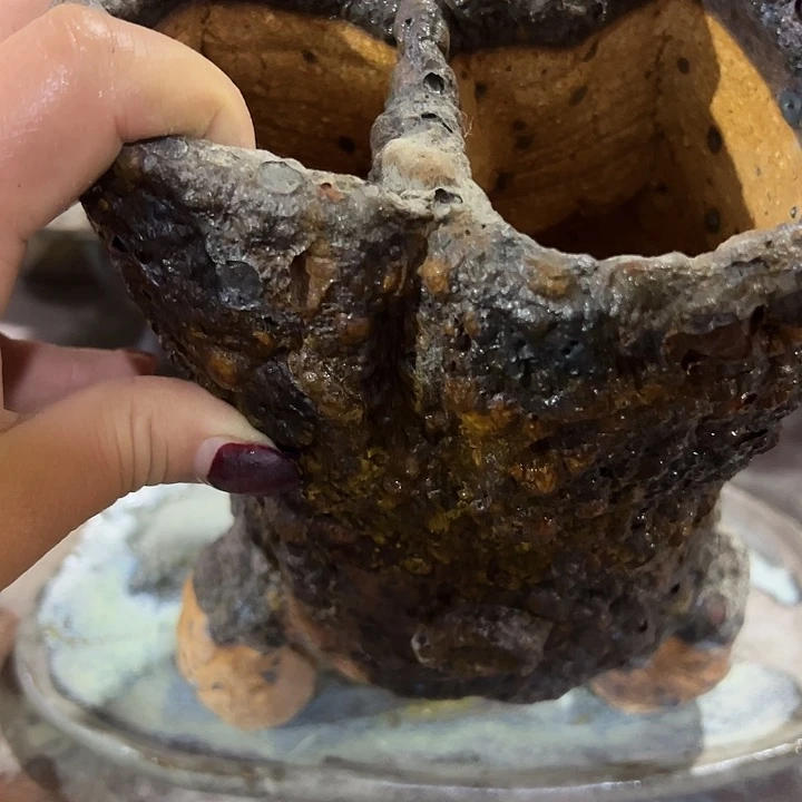 手工粗陶高温花盆