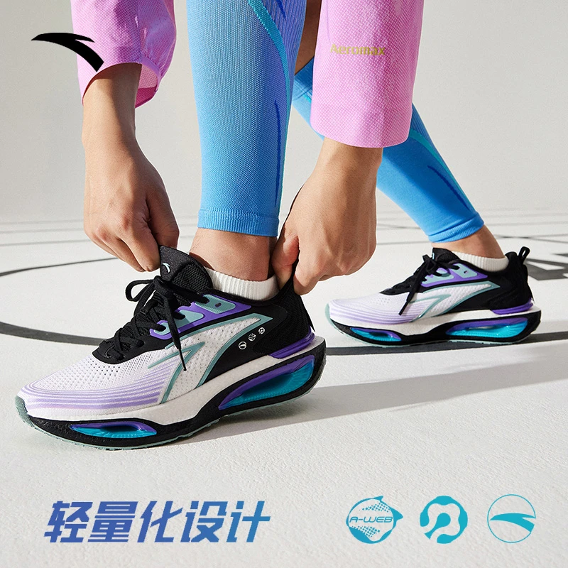 中国制造跑鞋安踏虫洞跑步鞋流光风缓震防滑通勤运动透气男士跑鞋