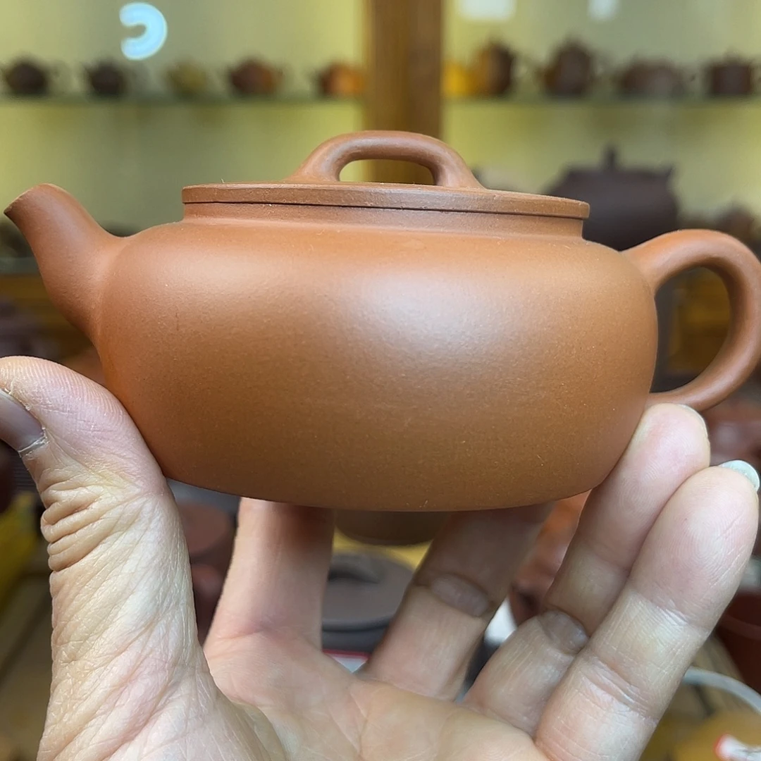 茶壶紫砂微瑕红皮龙大运壶