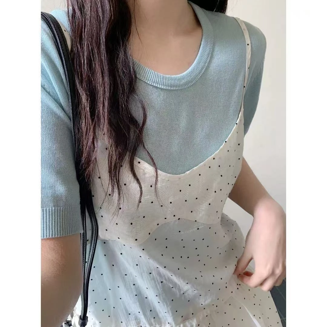 QIANRH-1125夏季新款U领纯色短袖