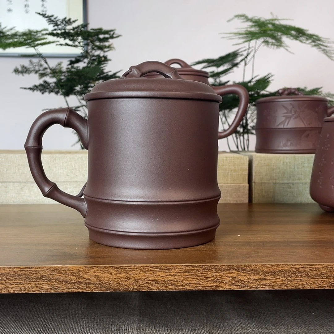 茶杯紫砂不带画面竹节杯600cc