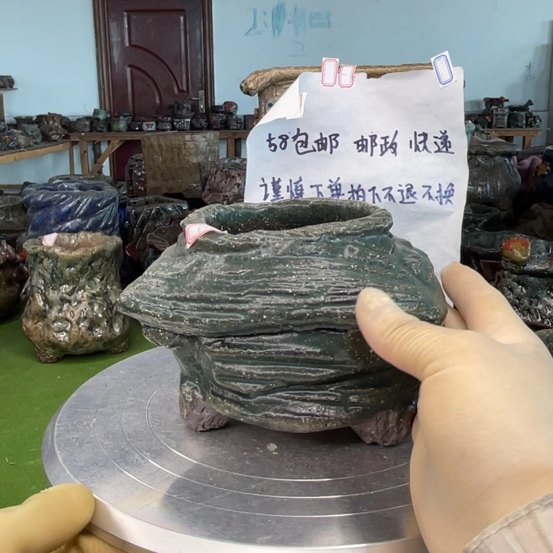 红陶粗砂陶瓷花盆