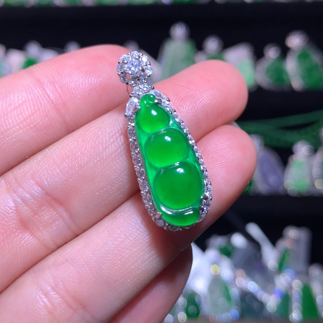 【闪购商品】颈饰银S925镶嵌翡翠天然翡翠