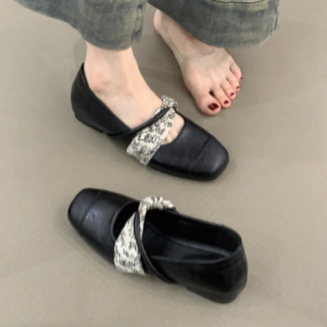 WL-1588-130复古内增高玛丽珍鞋2025法式气质简约方头芭蕾单鞋