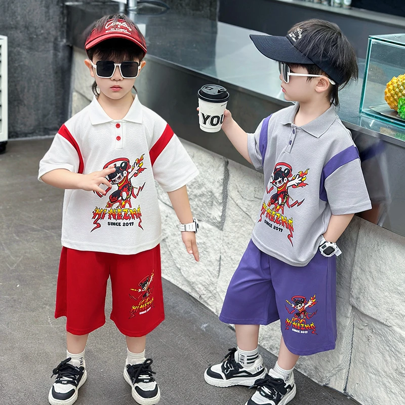 男童哪吒2025夏季上新男童套装儿童薄款薄款帅气运动夏款洋气