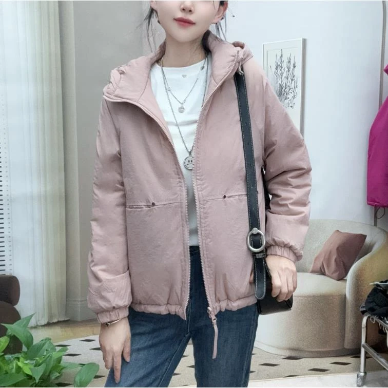 17#秋冬2025年 连帽休闲长袖薄防水面轻薄里外双面穿女装小袄