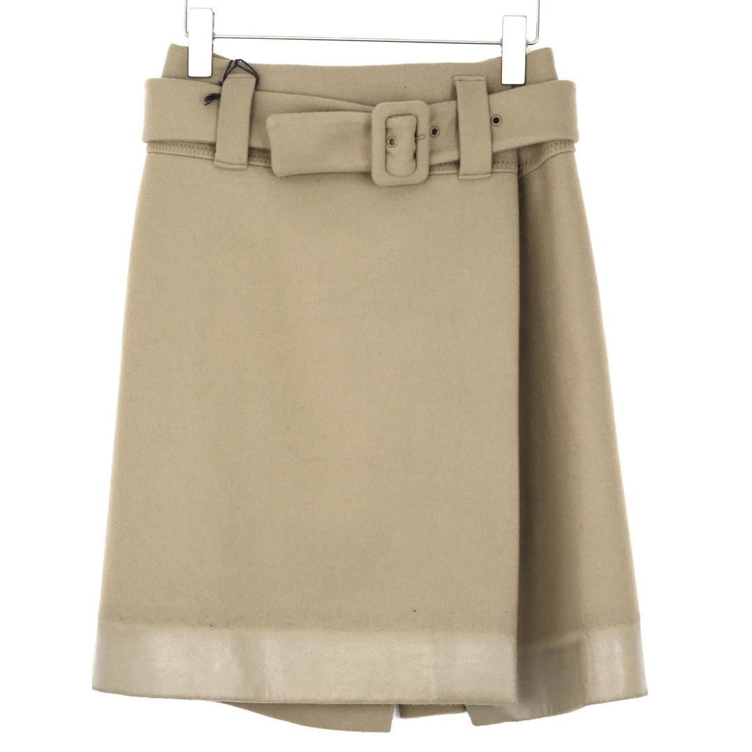 Prada/普拉达字母Logo标秋款羊毛短裙女士半身裙P124OH/1SLLF0U41