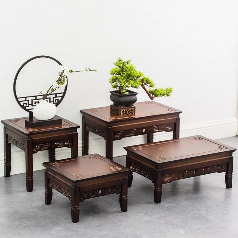 置物架花盆架中式客厅落地式黄金葛花架子吊兰架彷古花几室内