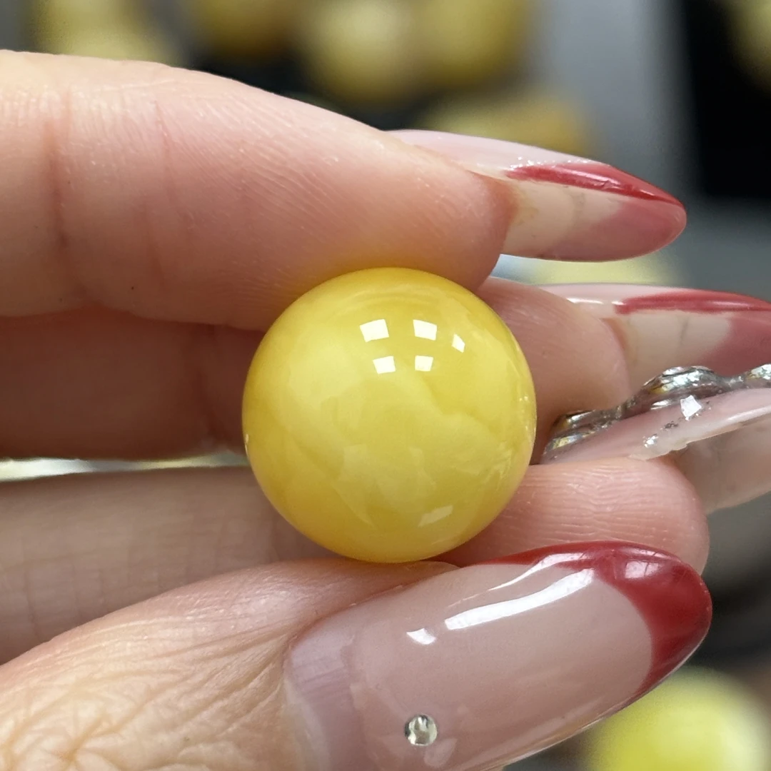14.8mm 小妖珠宝天然原矿琥珀蜜蜡