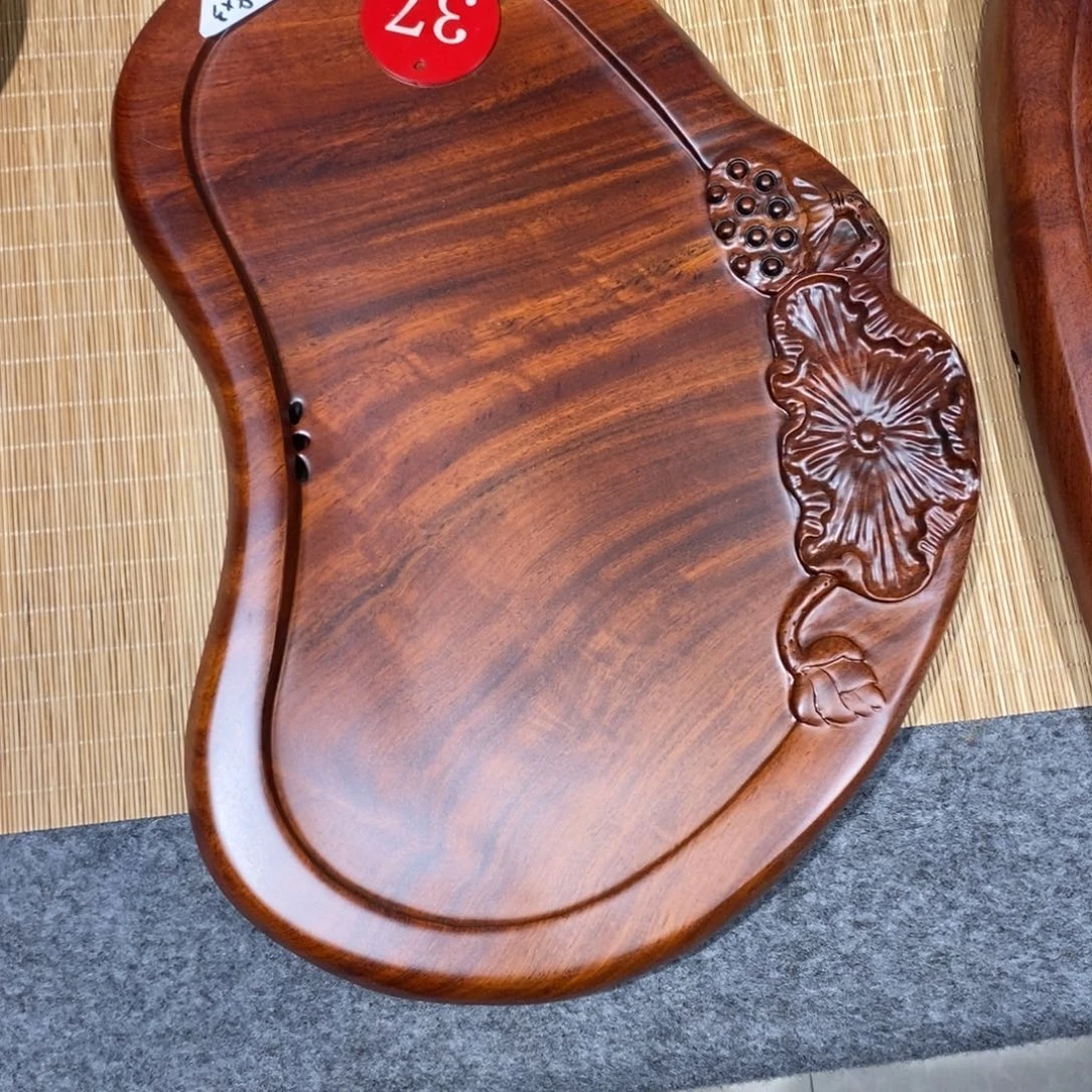 星*缅甸花梨木自然随形茶盘