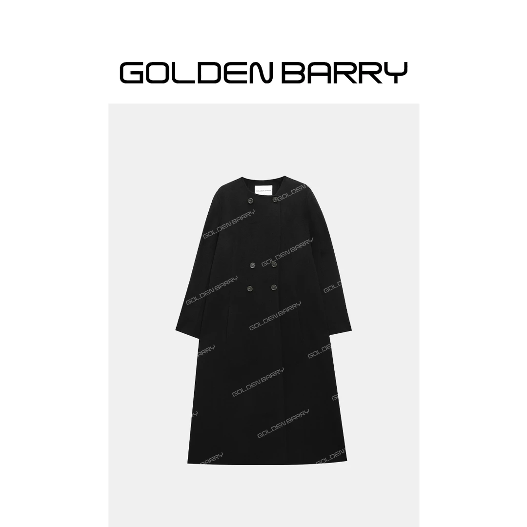 GOLDENBARRY|142098气质收腰双面呢大衣