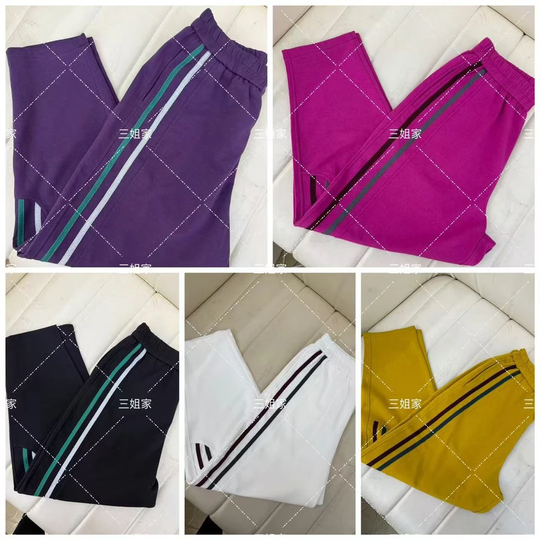 8088#时尚百搭侧条彩色八分裤