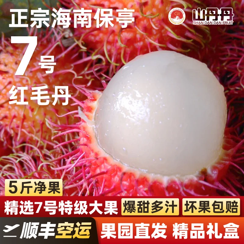 顺丰空运海南保亭7号红毛丹新鲜水果毛荔枝孕妇水果礼盒果园直发