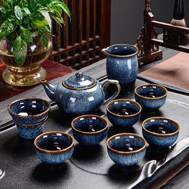 窑变茶具套装/小扁壶（礼盒装）