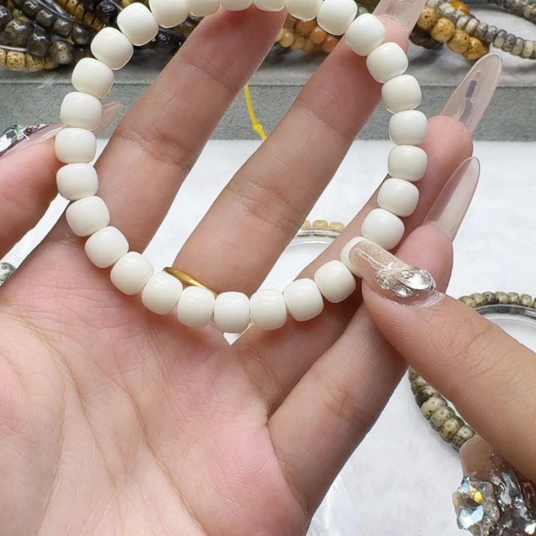 白玉菩提手串9白玉菩提87桶单圈
