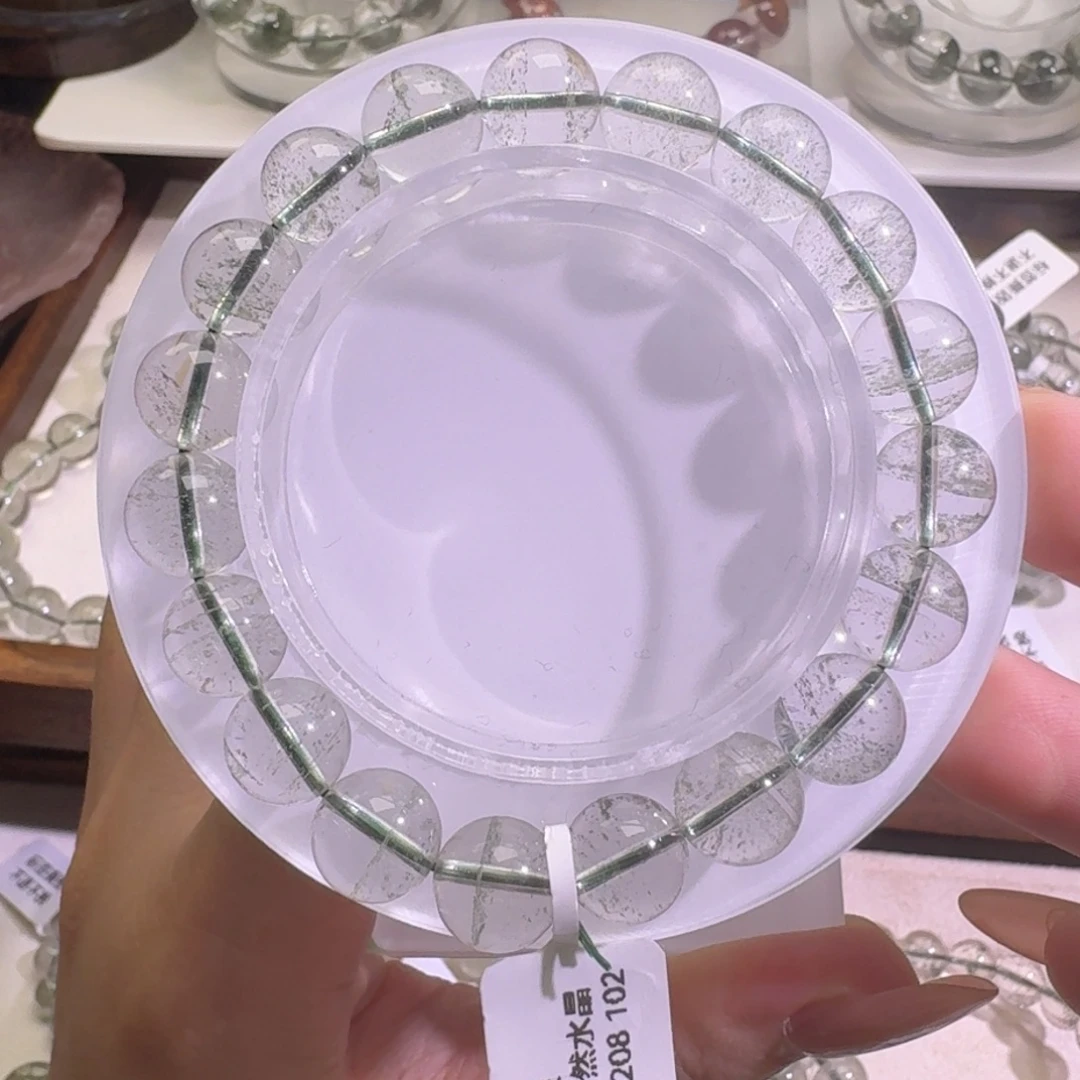 岩***格未镶嵌手链水晶绿幽灵10.2mm