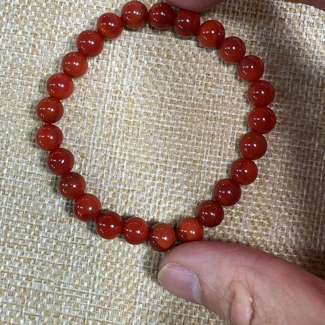 南红玛瑙未镶嵌手链手串原矿南红瓦西高品质双色7大加