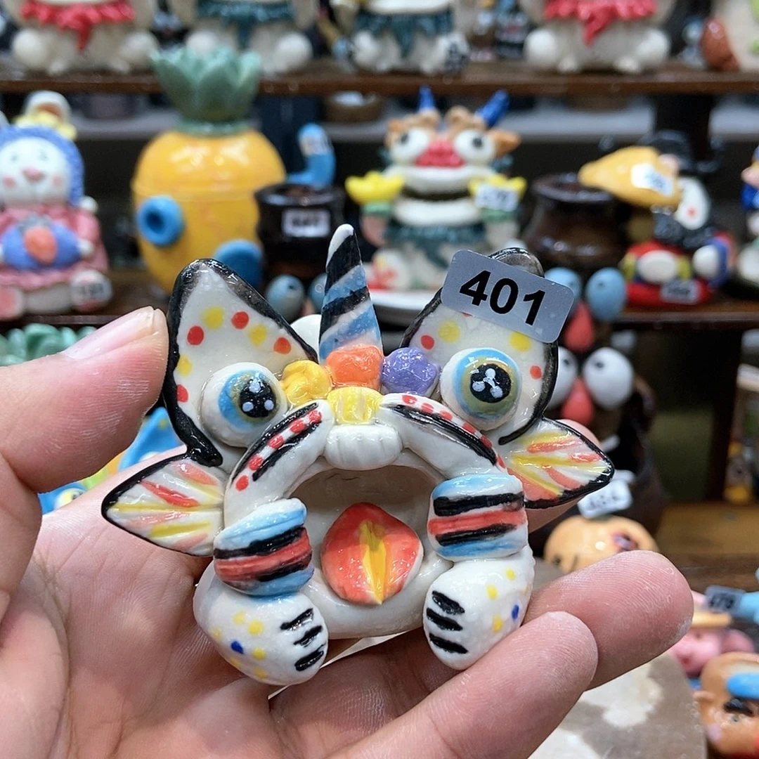 摆件直播间手工抽象陶瓷摆件401