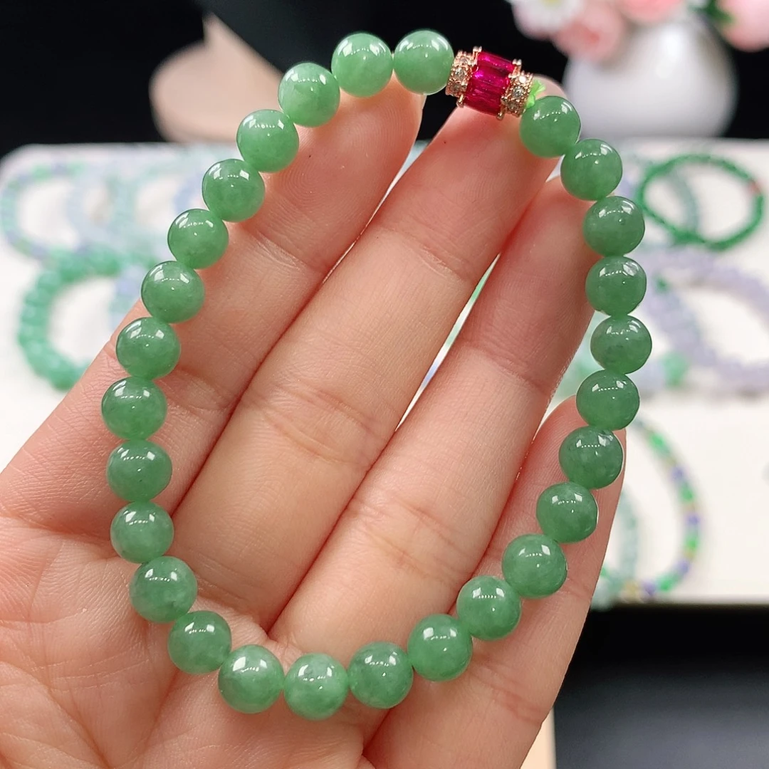 翡翠未镶嵌手链6.6mm