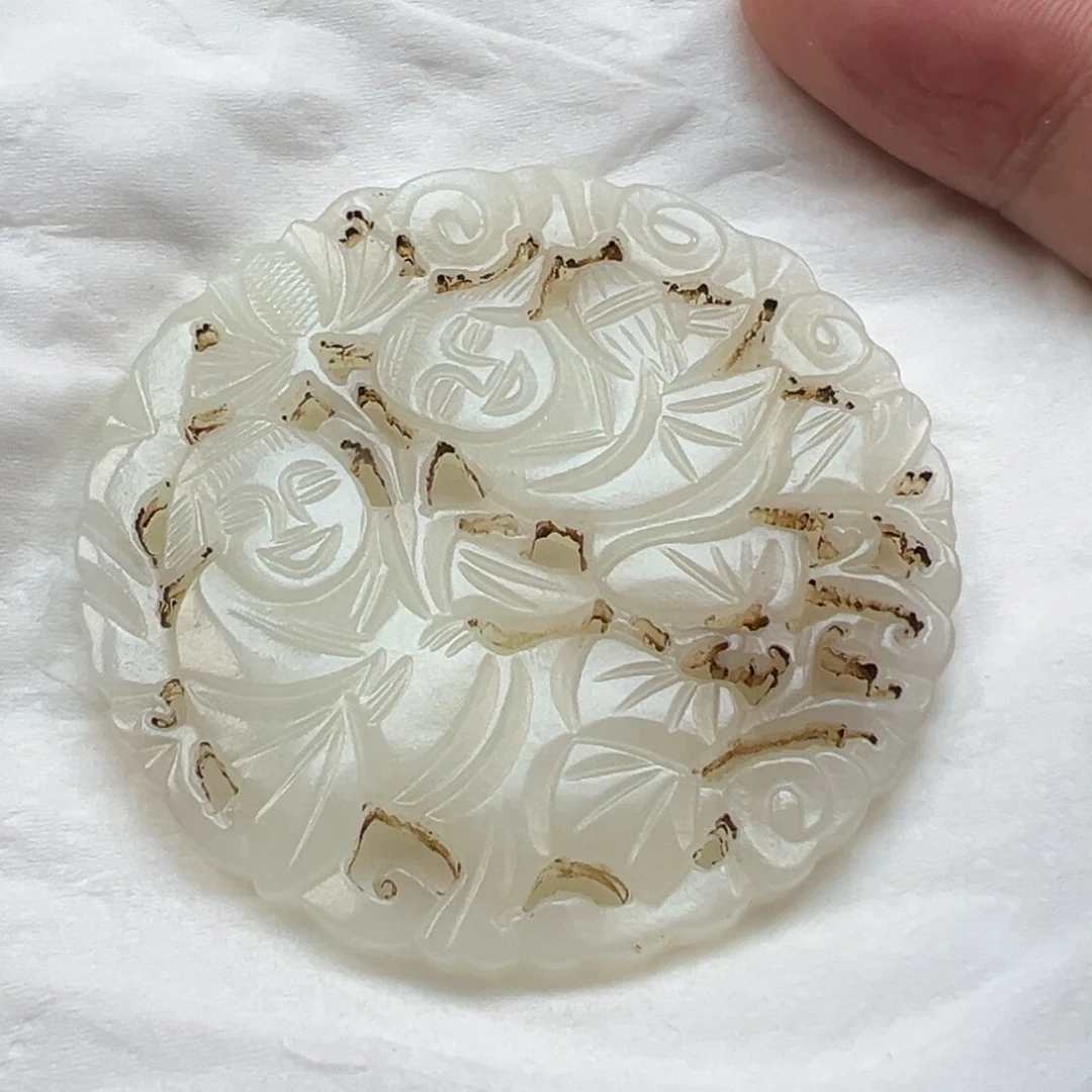 和田玉未镶嵌挂件指*