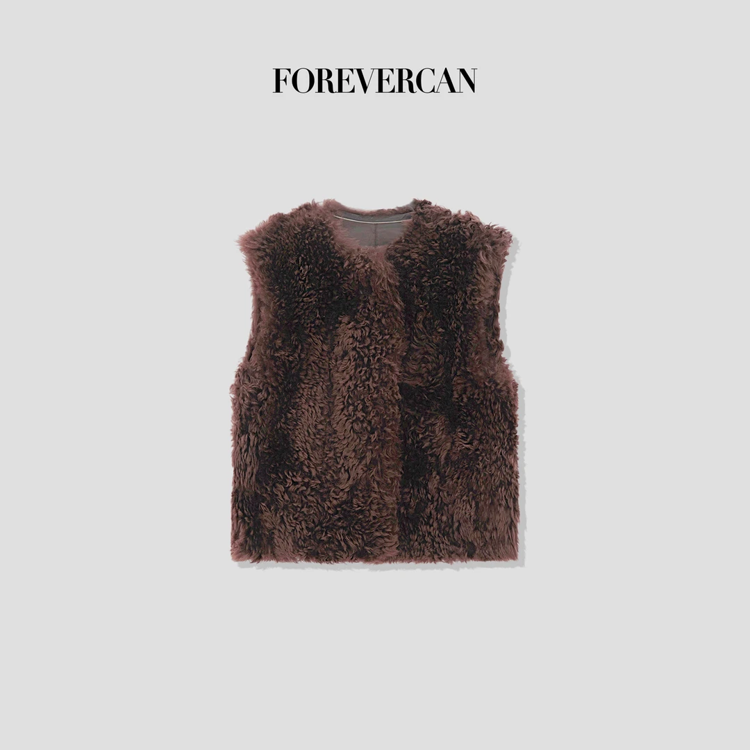 FOREVERCAN“洪都拉斯”进口托斯卡纳皮毛一体皮草马甲外套SC22330