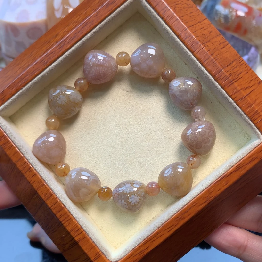 硅化珊瑚（珊瑚玉）手串未镶嵌拍货联系主播150
