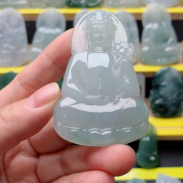 六***顺翡翠未镶嵌吊坠(不含链)素衣观音