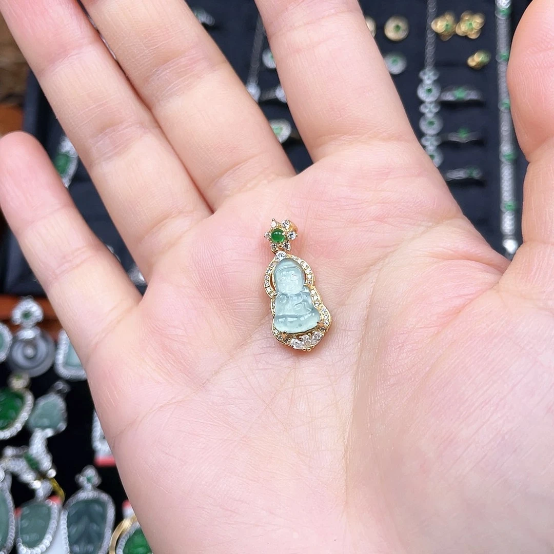 翡翠银S925镶嵌颈饰