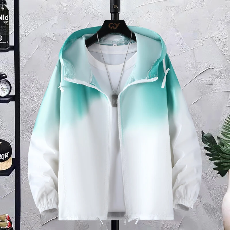 渐变冰丝防晒服男士夏季薄款户外防紫外线外套青少年透气防晒衣服