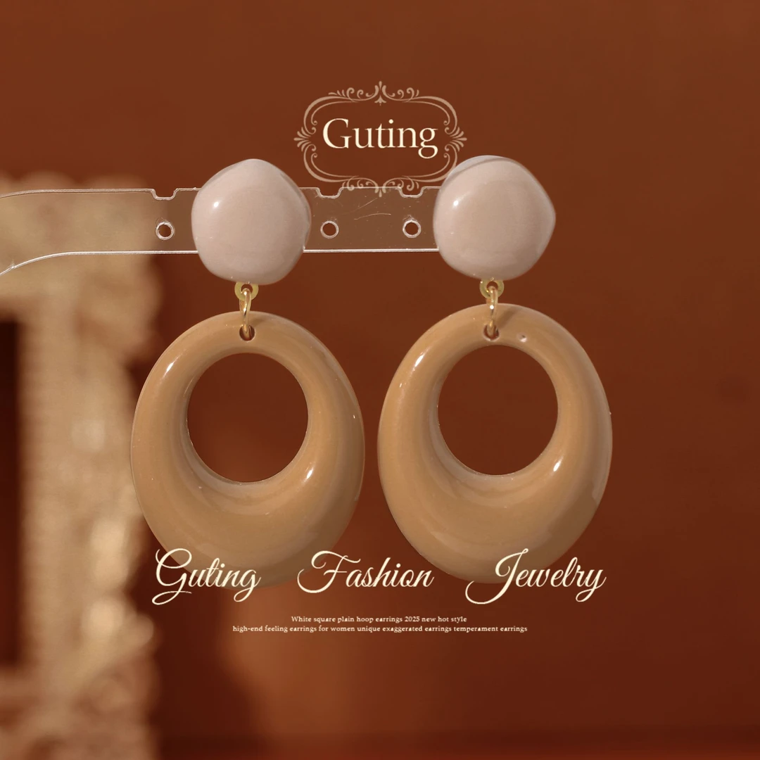 铜合金耳饰 22006几何镂空耳坠耳钉女小众设计感耳环漂亮精致耳饰