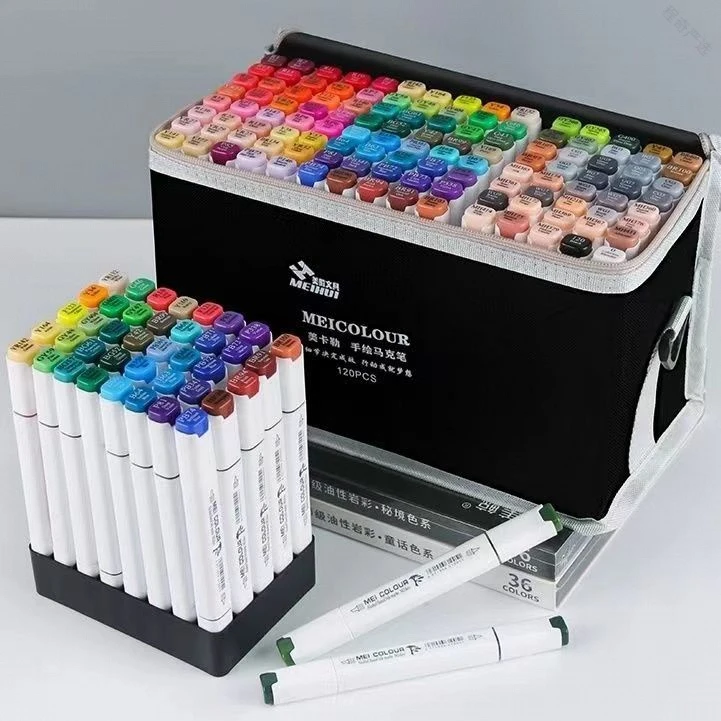 巴拉扣扣正品卡勒马克笔软头学生美术绘画动漫480套马克笔美术专