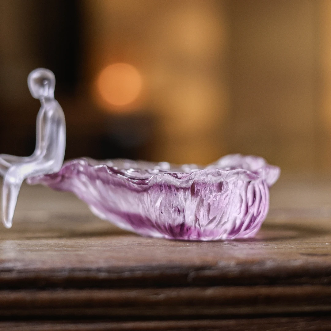 【陶珊居】静思香插-紫色渐变 124*70*31mm（琉璃S0547）