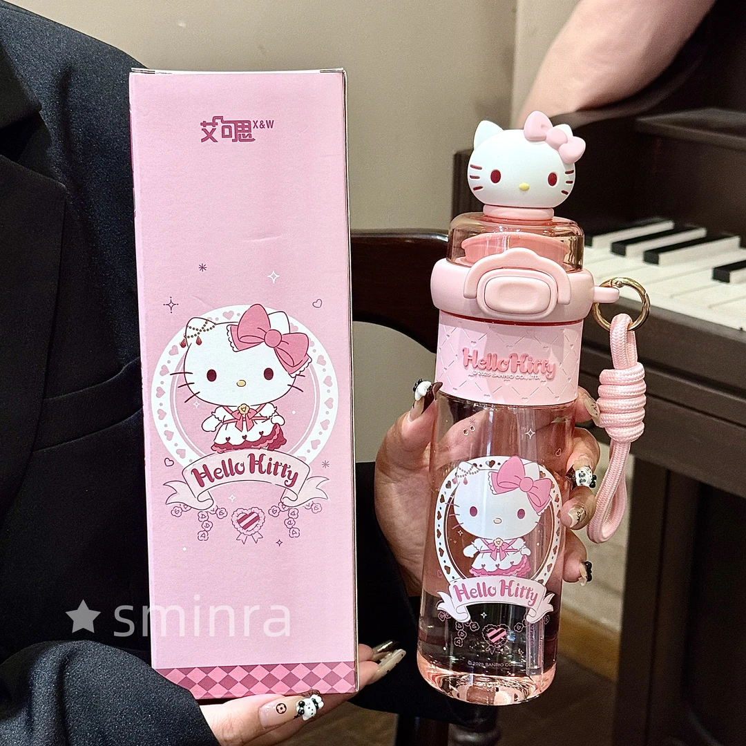 三丽鸥HelloKitty水杯女夏天高颜值可爱耐高温便捷带吸管水杯学生