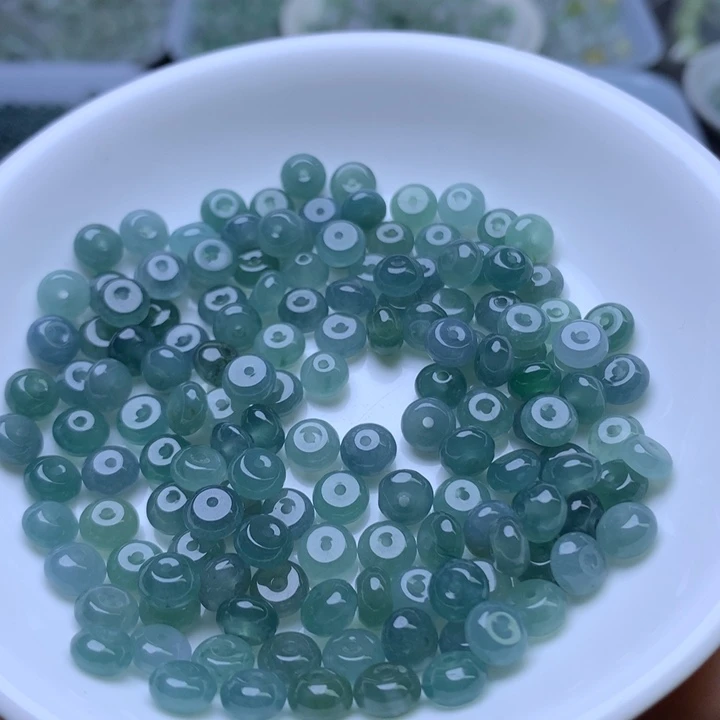 散珠翡翠卡3.5乘6.4冰鼓珠50个