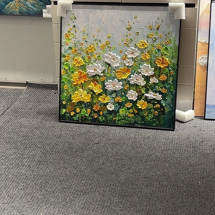 竖款80.80绿色花黑框