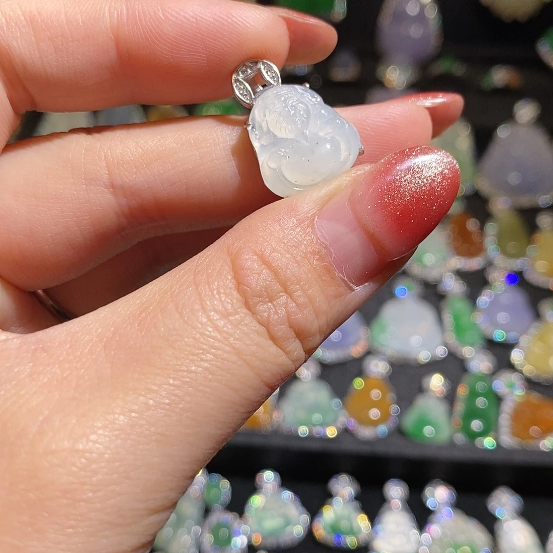 颈饰银S925镶嵌翡翠天然翡翠