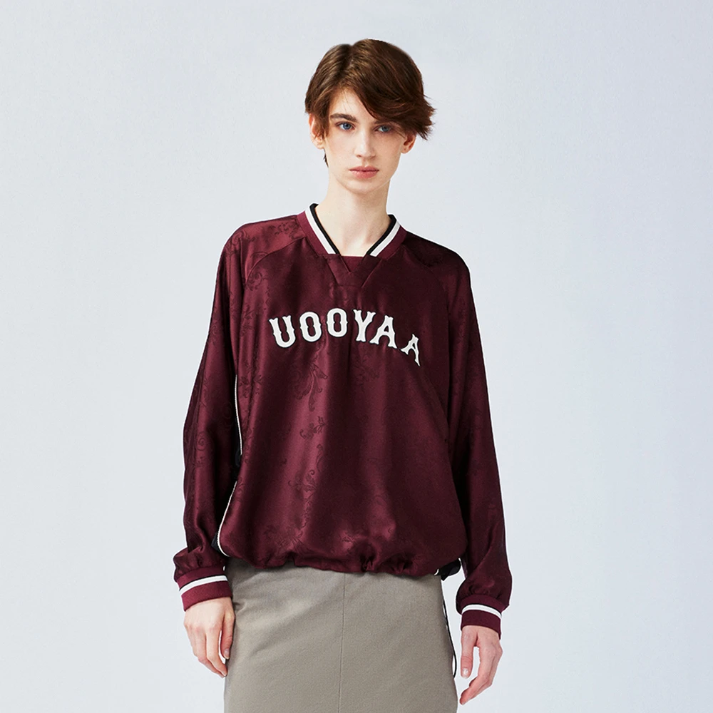 UOOYAA/乌丫「New Vintage」缎面提花运动套头衫/短裤
