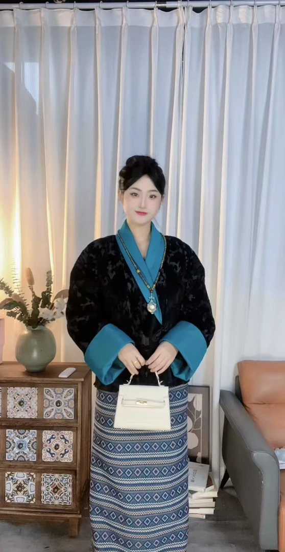 【格桑藏家】2025减龄民族风藏服气质优雅时尚不丹套装（南桥）