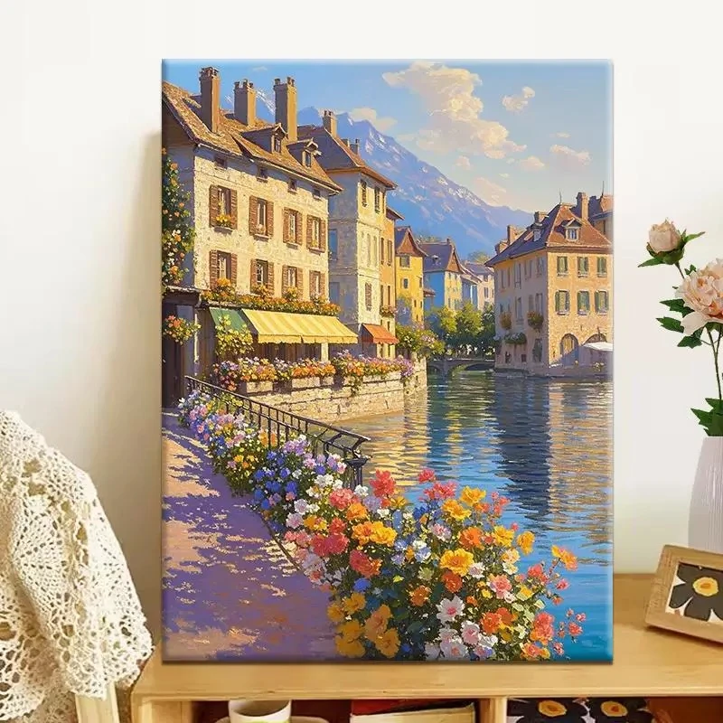 田纳西小镇|数字油画diy真心遮盖六代颜料填涂色手绘礼物油彩装饰