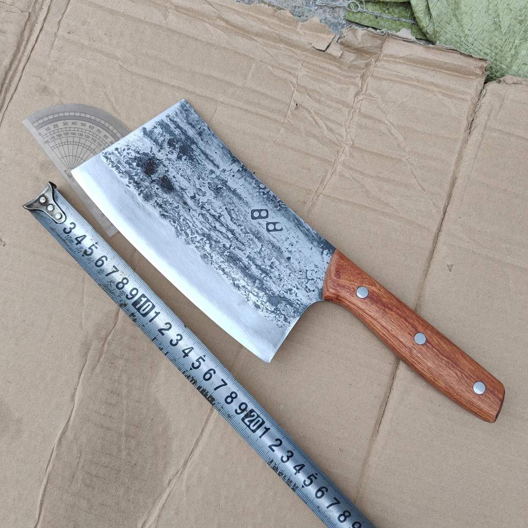 纯手工锻打炮弹钢斩切两用家用厨房剁骨锋利菜刀切肉刀切片刀刀具