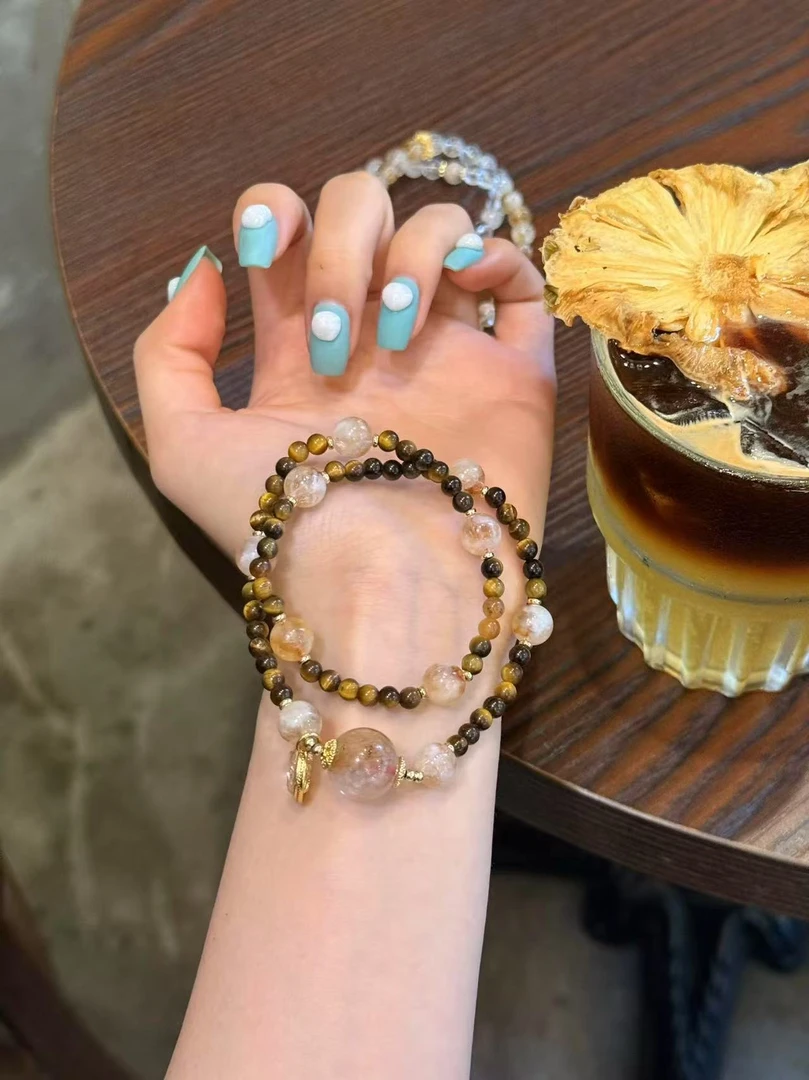 合金树脂手链 日进斗金多宝水晶手链轻奢小众设计精致高级感手链