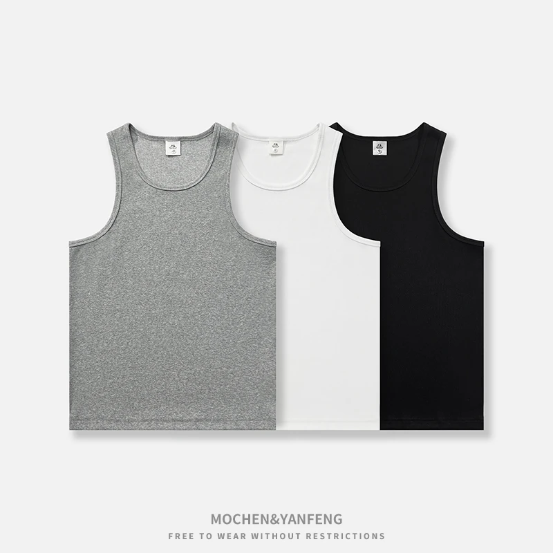 【高弹螺纹纯色背心】潮流舒适无袖T恤男夏季坎肩运动休闲打底汗衫