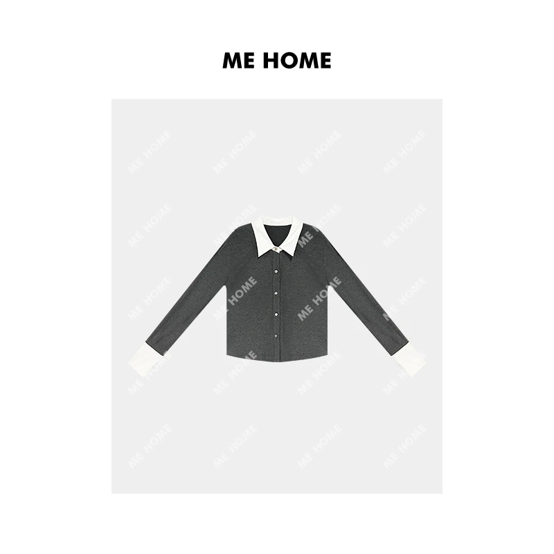 ME 【高知衬衫】 春季时尚新款轻奢设计款女士棉打底上衣 MEQC2627