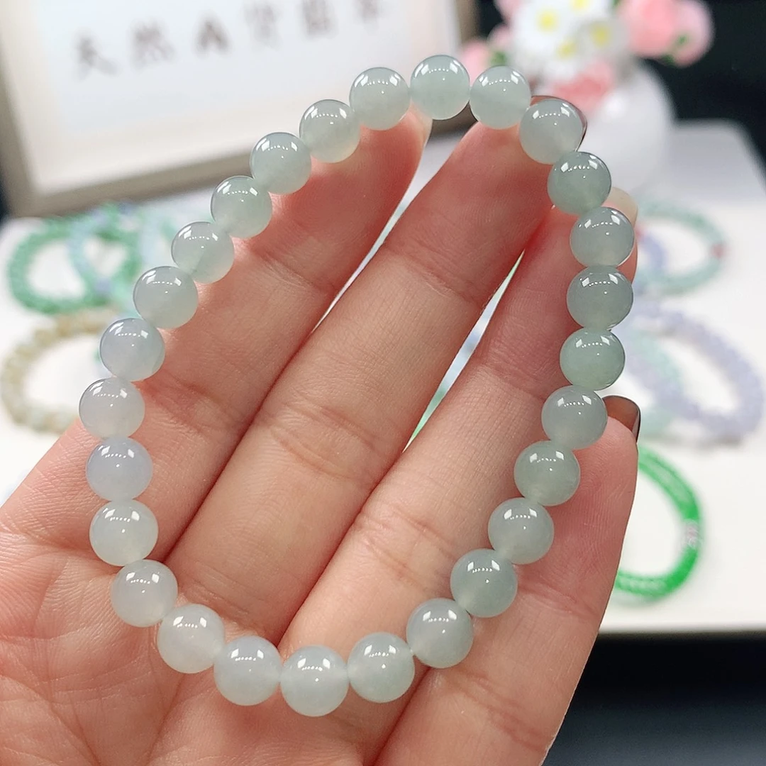 翡翠未镶嵌手链6.8