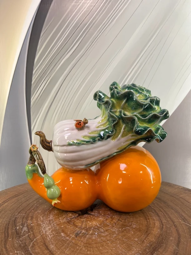 【福到财到百菜如意】石湾陶瓷家居摆件尺寸28*13*25cm
