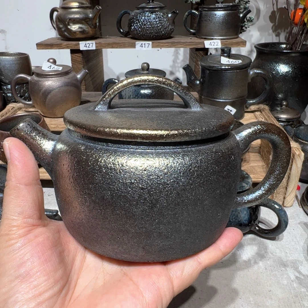 壶松*江建水紫陶紫泥柴烧壶