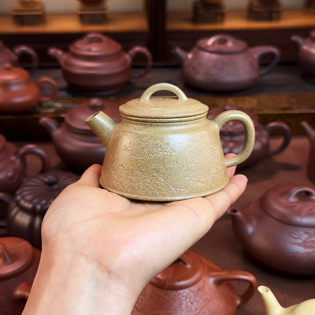 紫砂茶壶徐*年石瓢壶，段泥
