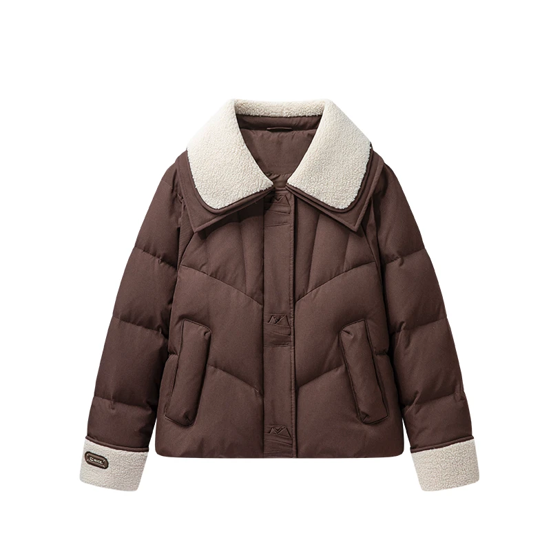 摇粒绒翻领短款羽绒服C25025 M