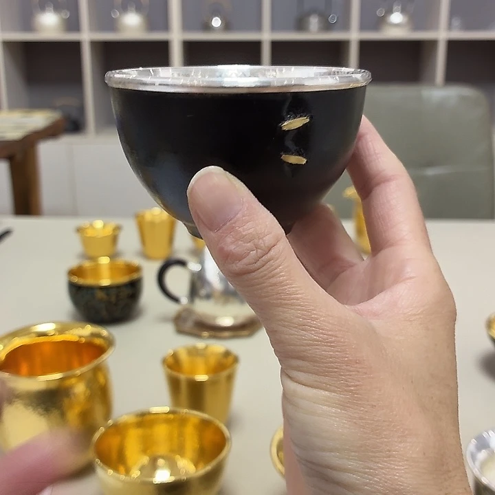 22号李小鹤铁包银足银20克锔钉杯100毫升